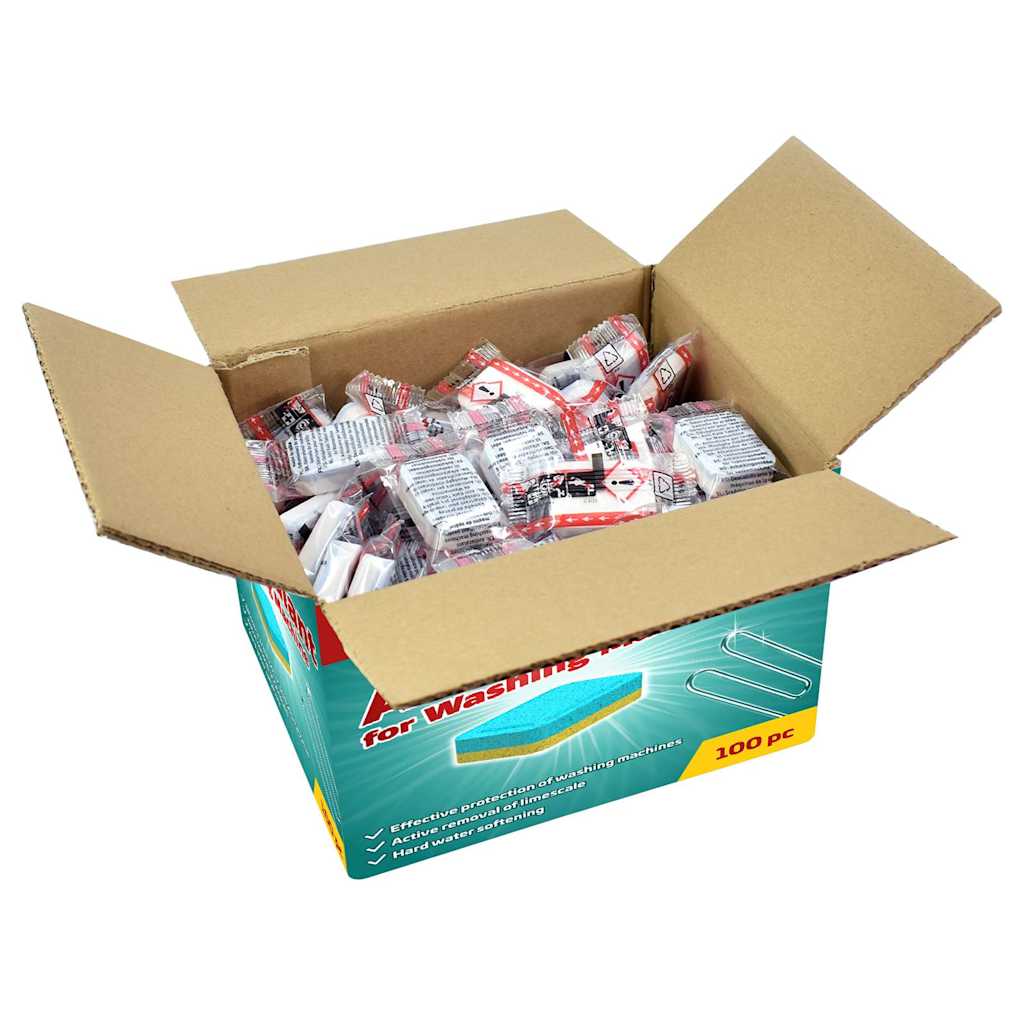 Vidaxl washing machine cleaning tablets 100 pcs prevents limescale and dirt